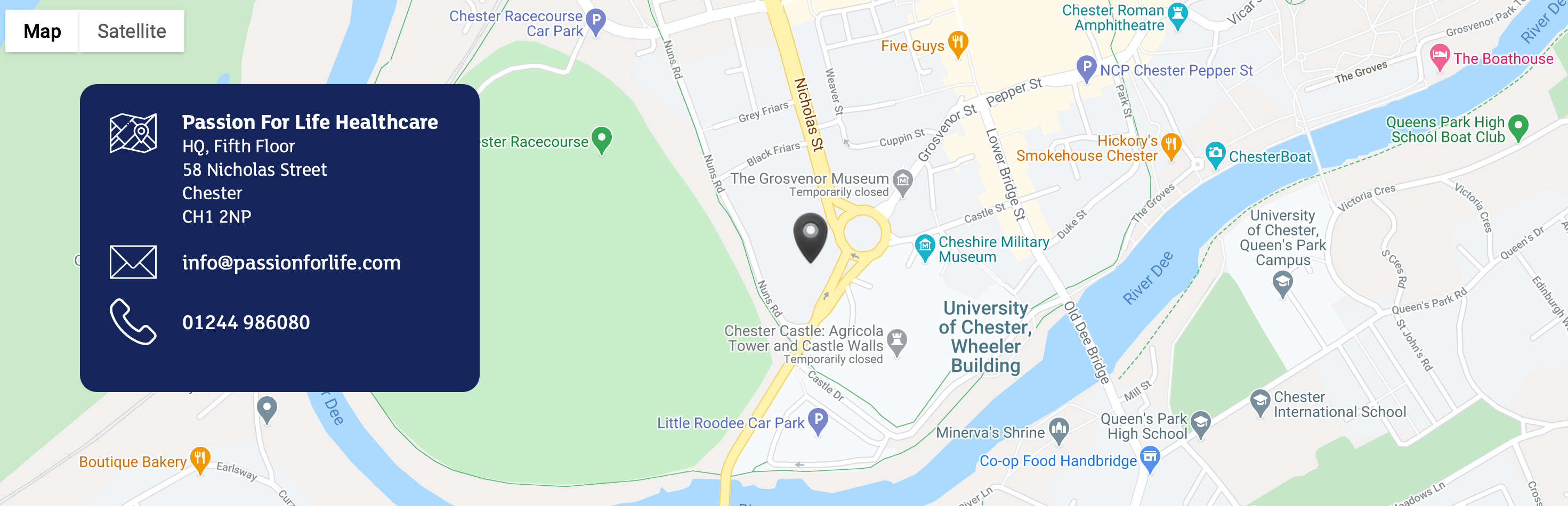 Map showing the location of the Bruxeeze headquarters